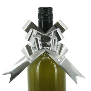 Metallic Plain Pullbow 22mm Pk/100 - Silver