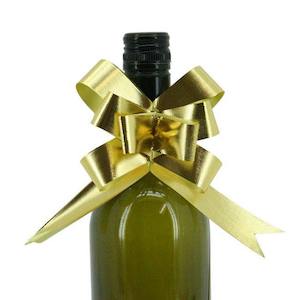 Oceans Ribbons Pullbows: Metallic Embossed Pullbow 22mm Pk/100 - Gold