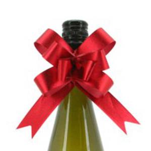 Metallic Embossed Pullbow 22mm Pk/100 - Red