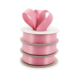 Oceans Ribbons Silk Ribbons: Recycled Polyester Double Face Satin Ribbon 25mmx25m - Rosey Mauve