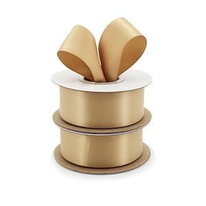 Recycled Polyester Double Face Satin Ribbon 38mmx25m - Latte