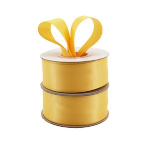 Recycled Polyester Double Face Satin Ribbon 38mmx25m - Yellow Gold
