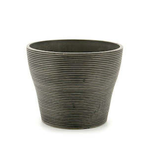 Oceans Stonefusion: Stonefusion Flared Groove Pot Extra Large 25.5Diax20Hcm - Charcoal