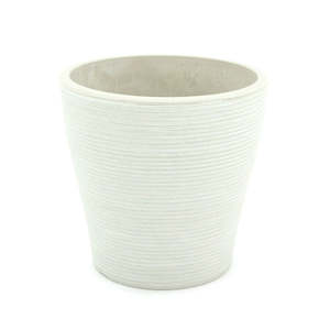 Stonefusion Flared Groove Pot Medium 15Diax15Hcm - White