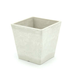 Oceans Stonefusion: Stonefusion Square Pot 12Sqx12Hcm - White