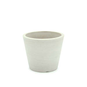 Oceans Stonefusion: Stonefusion Squat Cone Pot Mini 10Diax8.2Hcm - White