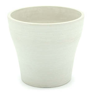 Stonefusion Flared Groove Pot Large 20Diax18Hcm - White