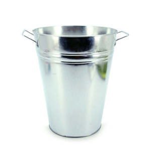 Oceans Tinware: Tin V-Shape Bucket w/Ear Handles Extra Large 28TDx19BDx34Hcm - Natural Silver (04-V12)