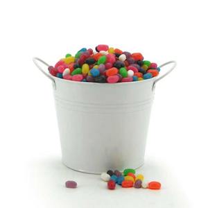 Tin Round Bucket w/Ear Handles Medium/Long 18TDx14BDx15.5Hcm - White (04-13-LARGE)