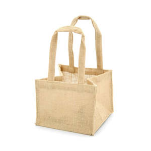 Oceans Boxes Bags Bags: Jute Bag w/Handles Large 19Sqx15Hcm Pk/5 - Natural