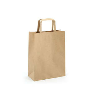 Oceans Boxes Bags Bags: Kraft Paper Bag w/Handles Small 23Wx30.5Hx10Gcm Box/100 - Na
