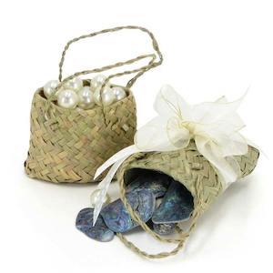 Oceans Boxes Bags Bags: Nat Woven Kit Bag Extra Small 7Wx7Hcm Pk/10 - Natural