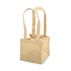 Oceans Boxes Bags Bags: Jute Bag w/Handles Small 13.5Sqx12.5Hcm Pk/5 - Natural