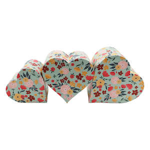 Heart Flowers Hat Boxes Set/3 22.7Lx22.7Wx11.5Hcm - Multi