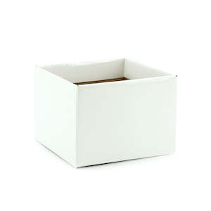 Oceans Boxes Bags Posy Boxes: No.6 Box Base 17Sqx12Hcm Pk/10 - White (10-CARDBOARD-4)