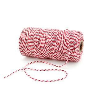 Oceans Accessories Packaging: Baker Twine 1.5mmx100m 100gm - Red/White