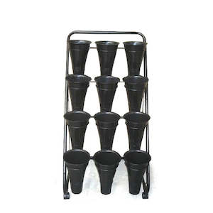 Oceans Accessories Stands: Flower Stand 12 Vases 64Lx59Wx134Hcm - Black