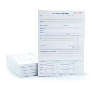 Oceans Accessories Stationery: Florist Order Pad 500 Pages Pk/5 - White