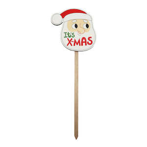 Nordic Wooden Santa with LED Pick 18Wx17.5Hx52Lcm - Red/Natural