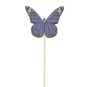 Nordic Wooden Printed Butterfly Pick 7Wx6Hx28Lcm Pk/12 - Purple