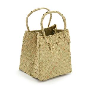 Oceans Boxes Bags Bags: Nat Woven Square Bag w/Handles 12Sqx12Hcm Pk/10 - Natural