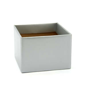 Direct: Solid Colour Posy Box w/flap on the top 17Sqx12Hcm Pk/10 - Silver