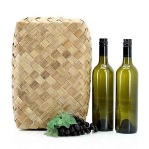 Oceans Boxes Bags Liquor Boxes Bags: Pandanus Wine Box Double 34Lx22Wx11Hcm - Natural