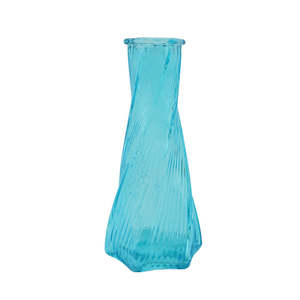Glass Volcano Bud Vase 5.2TDx9BDx19Hcm - Light Blue