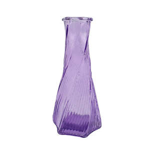 Glass Volcano Bud Vase 5.2TDx9BDx19Hcm - Light Purple