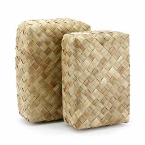Oceans Boxes Bags Gift Hamper Boxes: Pandanus Rectangular Box Set/2 Outer Approx 42Lx29Wx12Hcm - Natural