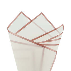 Cello Frost Sheet with Border 60x50cm (53mu) Pk/50 - White/Rose Gold