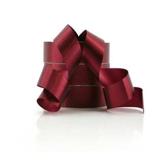 Oceans Ribbons Poly Ribbon: Metallic Embossed Poly Ribbon 32mmx45.7m - Burgundy