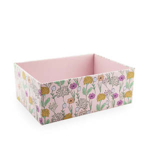 Floral Design Hamper Box Med 34Lx26Wx12Hcm Pk/10 - Soft Pink/Multi