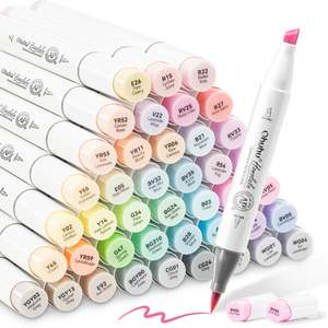 Ohuhu Honolulu 48 Pastel Colours Dual Tip Alcohol Markers - Sweetness (New Packaging)