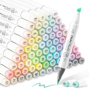 Alcohol Based Markers: Ohuhu Honolulu 96 Pastel Colours Dual Tip Alcohol Markers - Sweetness & Blossoming