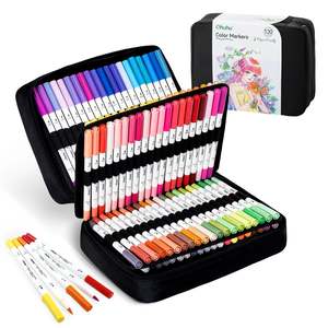Water Based Markers: Ohuhu Pupe 120 Colours Paper-Friendly Dual Tip Water Based Art Markers