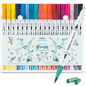 Water Based Markers: Ohuhu Maui 36 Colours Dual Tip Water Based Art Markers