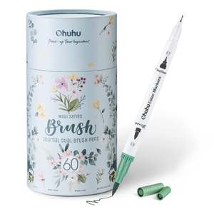 Water Based Markers: Ohuhu Maui 60 Colours Dual Tip Water Based Art Markers