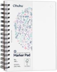 Art Pads Sketchbooks: Ohuhu Spiral-Bound Bleedproof Marker Pad, 60 sheets, 216x140mm