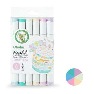 Honolulu: Ohuhu Honolulu 6 Pastel Colours Dual Tip Alcohol Art Markers