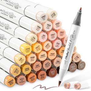Honolulu B Alcohol Markers: Ohuhu Honolulu B 36 Skin Tone Colours Dual Tip Alcohol Markers