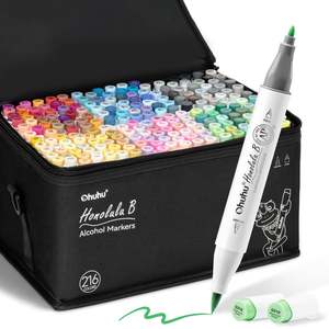 Honolulu B Alcohol Markers: Ohuhu Honolulu B 216 Colours Dual Tip Alcohol Art Markers