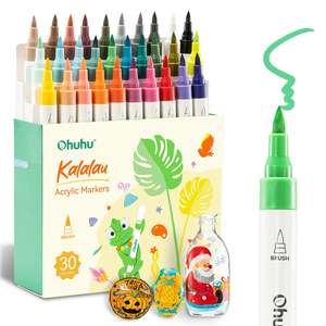 Acrylic Markers: Ohuhu Kalalau 30 Colours Cotton-Core Acrylic Markers