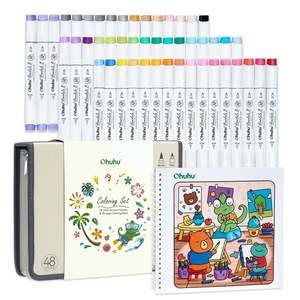 Ohuhu Honolulu B 48 Colours Alcohol Markers with Colouring Book
