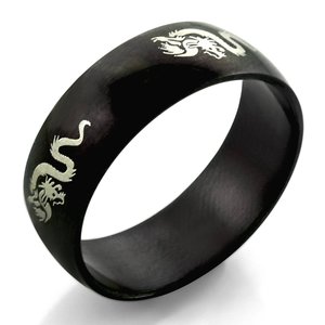 Brushed Steel Ring with Gold Edging