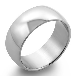 Brushed Steel Ring with Gold Edging
