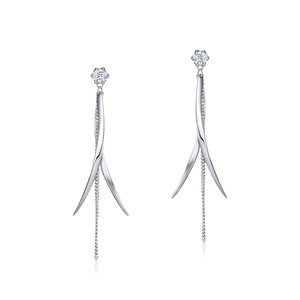 Falling Stars – Drop earrings 18K white gold on 925 sterling silver