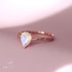 Aénor – Moonstone ring 14K Rose Gold on 925 sterling silver