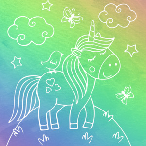 Peel Painting: Peel Painting - Unicorn Hill