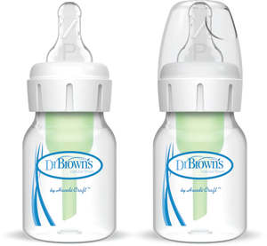 Feeding: Dr Brown's Options+ Anti Colic Narrow Neck Bottle with Level 1 Teat 60ml 2 Pack